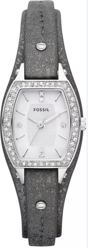 Uhrenarmband Fossil JR1335 Leder Grau 10mm